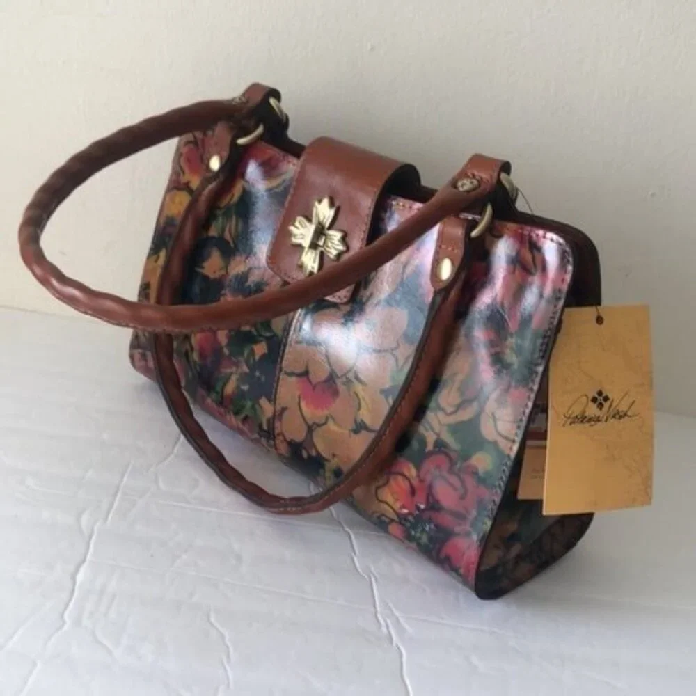 Patricia Nash Leather Rosina Summer Driving Shoulder HandBag Purse Floral